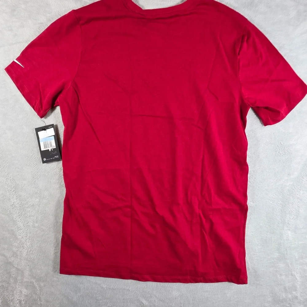 Nike Men M Dri-FIT Cotton Blend Red‎ Short Sleeve Training T-Shirt BQ5231-687